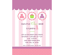 Teddy Bear Cupcake Birthday Party Printable Invitation